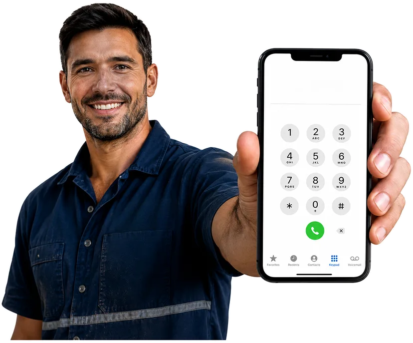 Plumber answering a Annandale enquiry by phone