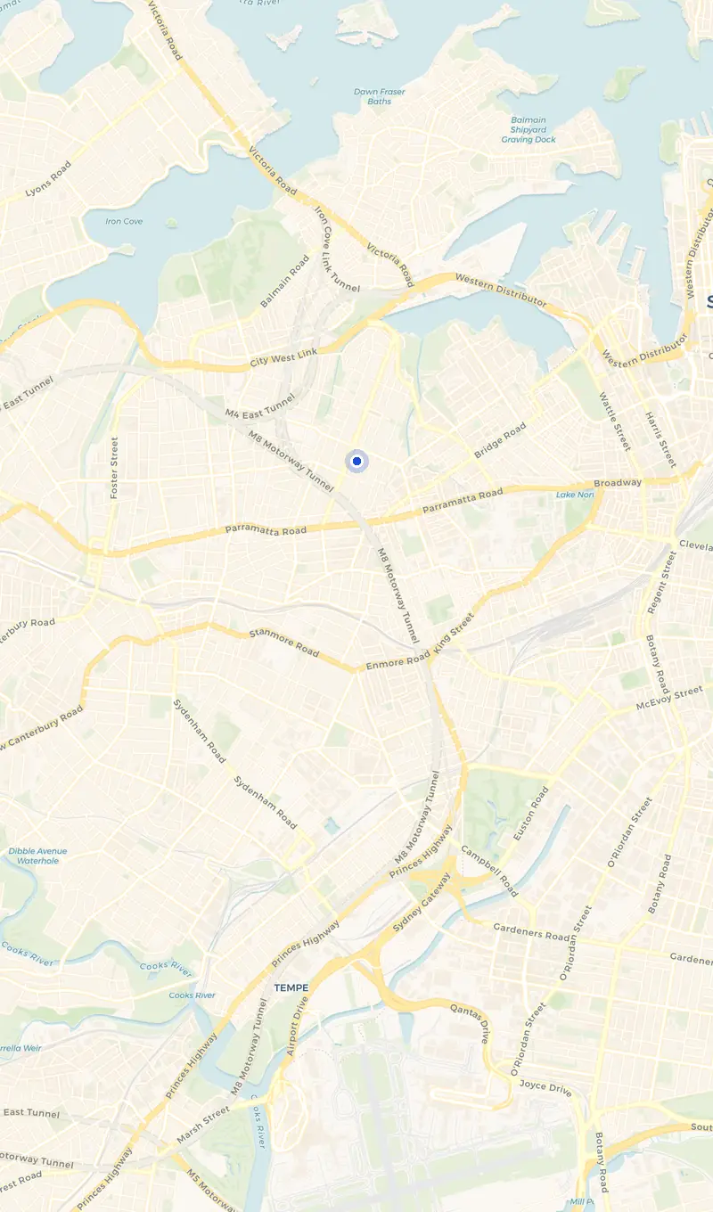 Map of the Annandale service area and the surrounding suburbs we cover.