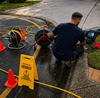 Repairing a burst drain pipe at a Annandale home